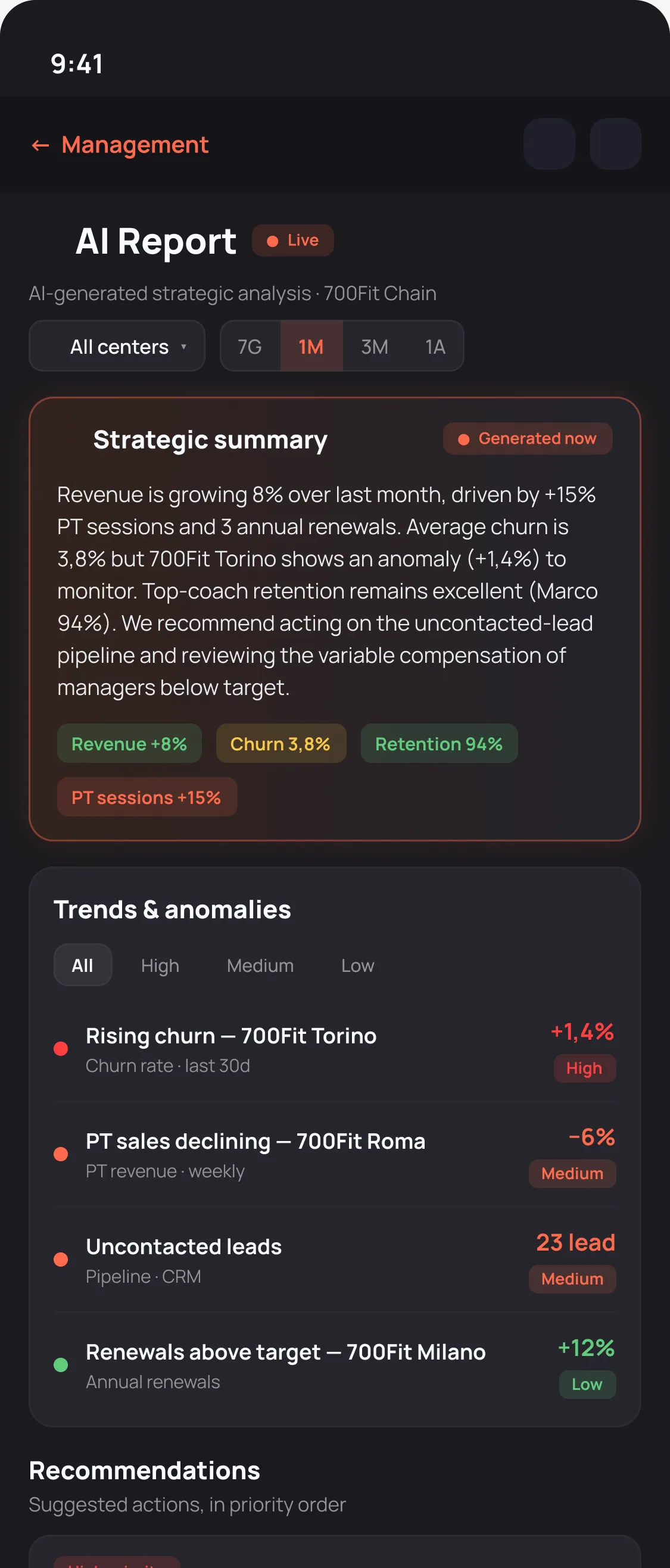 AI report on the phone